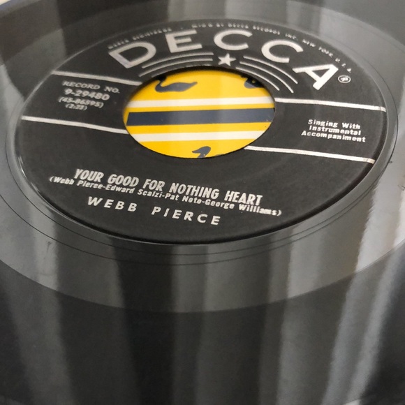 Webb Pierce Your Good For Nothing Heart Vinyl 45 Record '55 - Picture 4 of 6